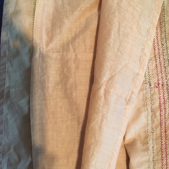 Old Navy skirt w/wide band of 4 rows brass buttons w/ decorative stitching. Sz 8 - Picture 3 of 6